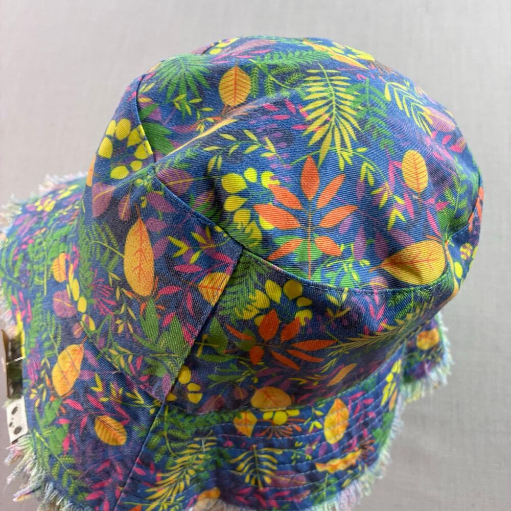Little Brownie Tropical Floral Bucket Hat Frayed Brim Women’s NWT - Picture 9 of 10